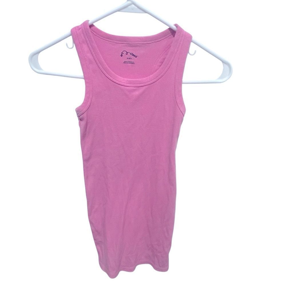 Art class girls ribbed tank dress in pink size small 6/7